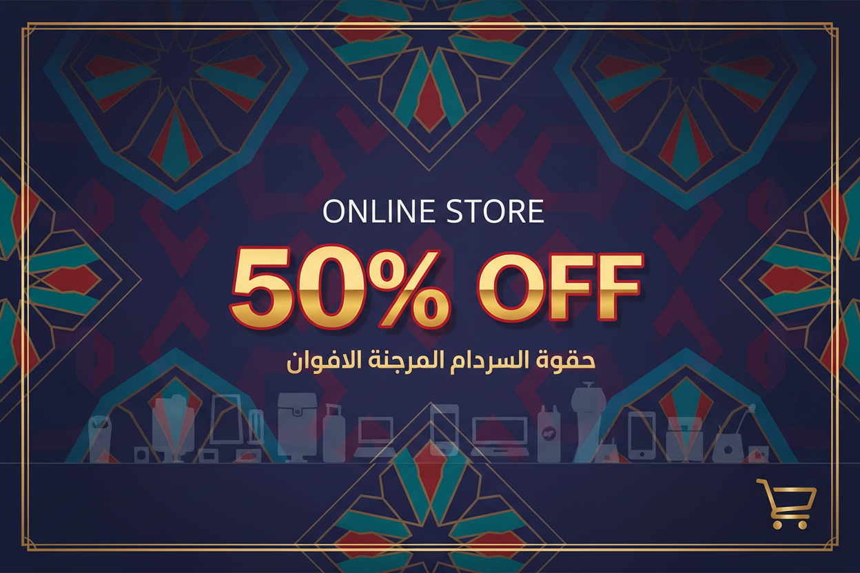 pleas give me propitionle image for my on;line shopify store uae 50% of 